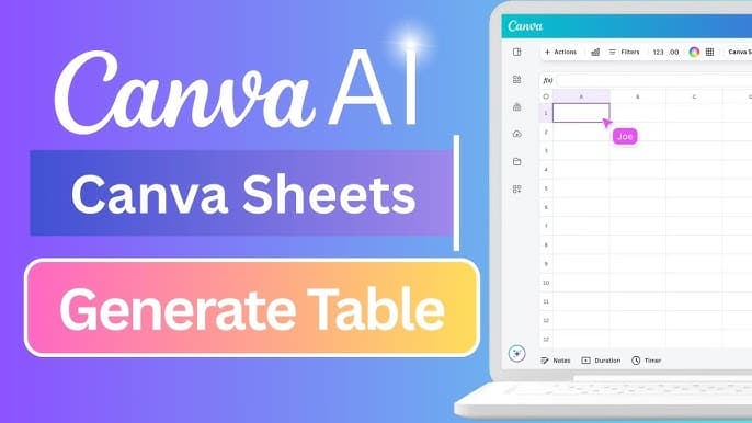 Tạo Excel bằng AI trong 5s với Canva Sheet